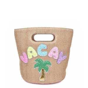 Women's Vacay Patched Straw Top-Handle Mini Tote Bag